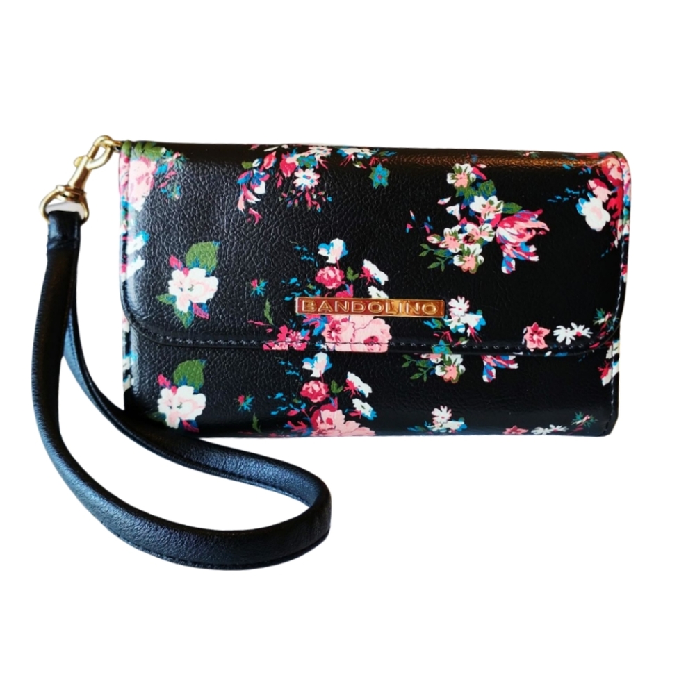 BANDOLINO Women's Floral Fold-Over Wristlet Wallet